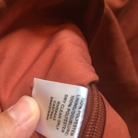 NWT something navy large rose blouse rust color - Picture 7 of 8